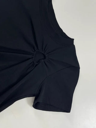 Hani Heart Punching Crop Short Sleeve Tee