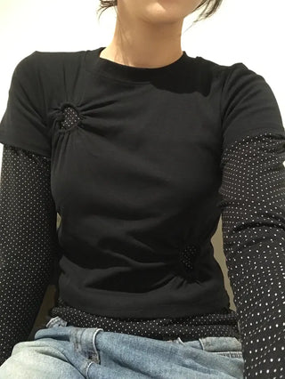 Hani Heart Punching Crop Short Sleeve Tee