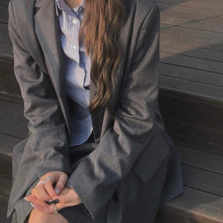 Vintage retro check pattern single jacket