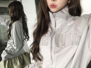 Feminine Pleated Cutout Elastic Waist Short Zip-up