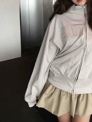 Feminine Pleated Cutout Elastic Waist Short Zip-up