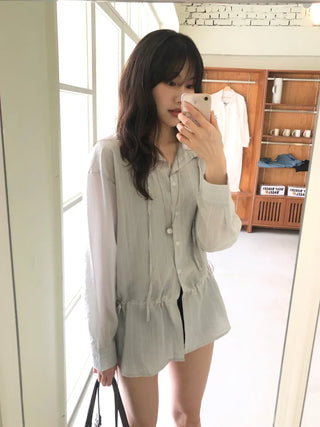 Belle String Shirring Blouse