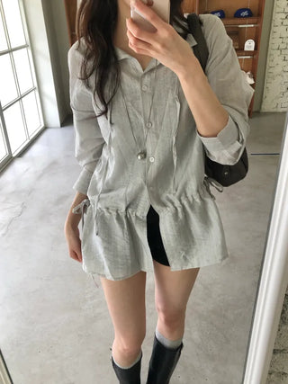 Belle String Shirring Blouse