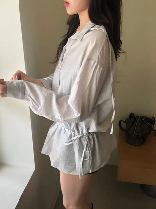 Belle String Shirring Blouse