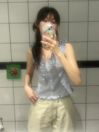 Rimo Frill Sleeveless Blouse