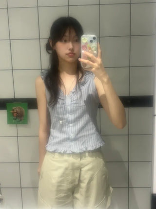 Rimo Frill Sleeveless Blouse