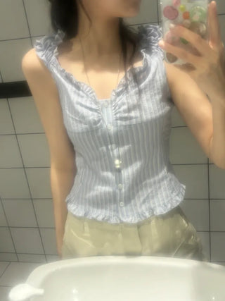 Rimo Frill Sleeveless Blouse