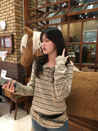 Haming Stripe Off-Shoulder