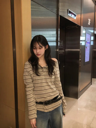 Haming Stripe Off-Shoulder