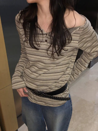 Haming Stripe Off-Shoulder