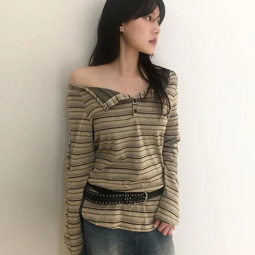 Haming Stripe Off-Shoulder