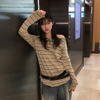 Haming Stripe Off-Shoulder