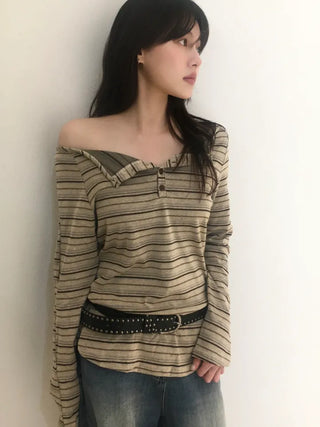 Haming Stripe Off-Shoulder
