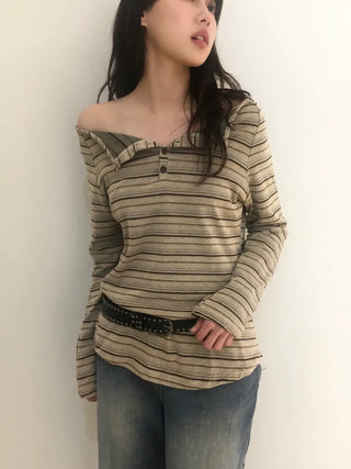 Haming Stripe Off-Shoulder
