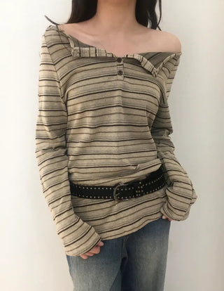 Haming Stripe Off-Shoulder