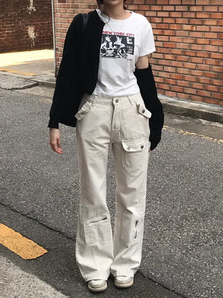 Who's multi-pocket bootcut pants