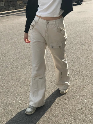 Who's multi-pocket bootcut pants