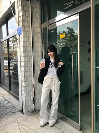 Who's multi-pocket bootcut pants