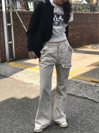 Who's multi-pocket bootcut pants