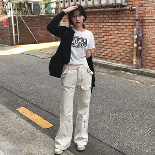 Who's multi-pocket bootcut pants