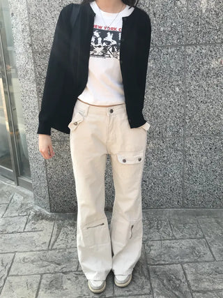 Who's multi-pocket bootcut pants