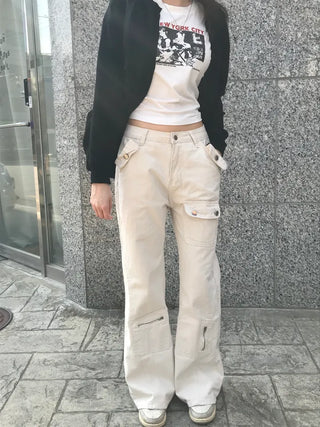 Who's multi-pocket bootcut pants