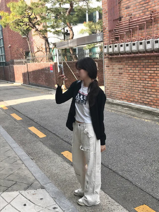 Who's multi-pocket bootcut pants