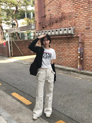 Who's multi-pocket bootcut pants