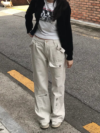 Who's multi-pocket bootcut pants