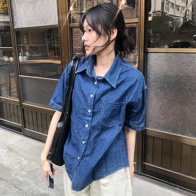 Leon denim short-sleeve shirt