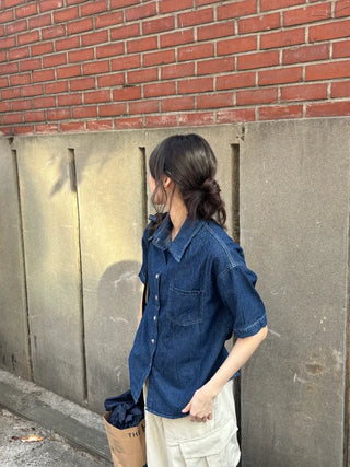Leon denim short-sleeve shirt