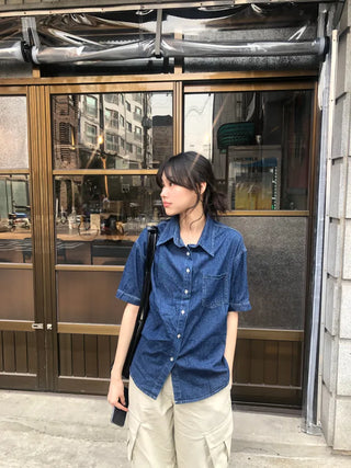 Leon denim short-sleeve shirt