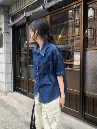 Leon denim short-sleeve shirt