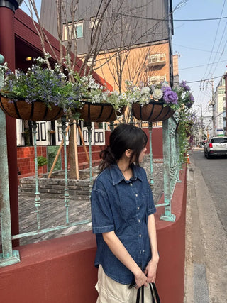 Leon denim short-sleeve shirt