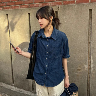 Leon denim short-sleeve shirt