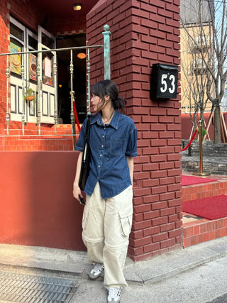 Leon denim short-sleeve shirt