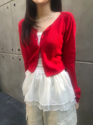 TU Basic U-Neck Crop Cardigan