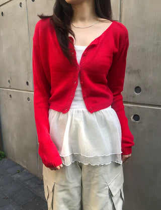 TU Basic U-Neck Crop Cardigan