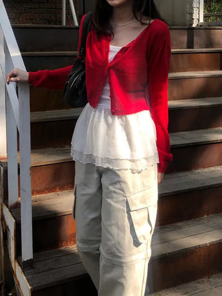 TU Basic U-Neck Crop Cardigan