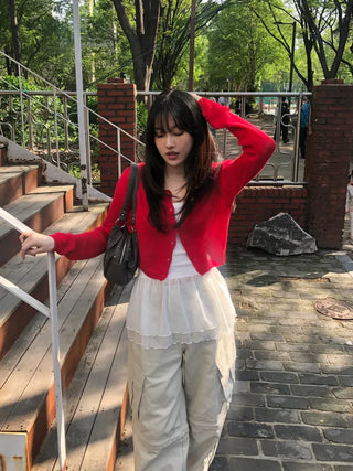 TU Basic U-Neck Crop Cardigan