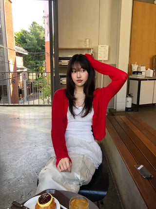 TU Basic U-Neck Crop Cardigan