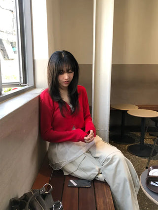 TU Basic U-Neck Crop Cardigan