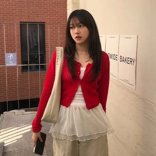 TU Basic U-Neck Crop Cardigan
