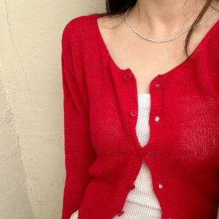 TU Basic U-Neck Crop Cardigan