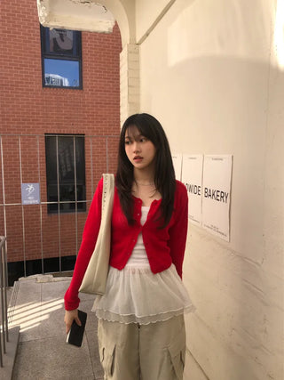 TU Basic U-Neck Crop Cardigan