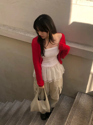 TU Basic U-Neck Crop Cardigan
