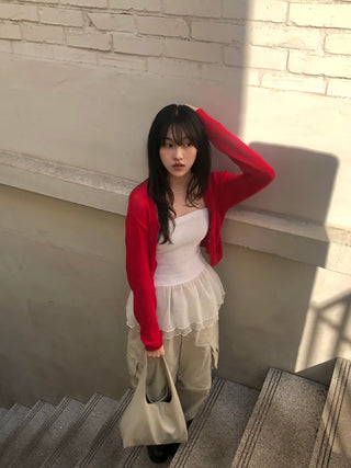 TU Basic U-Neck Crop Cardigan