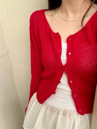 TU Basic U-Neck Crop Cardigan