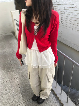 TU Basic U-Neck Crop Cardigan