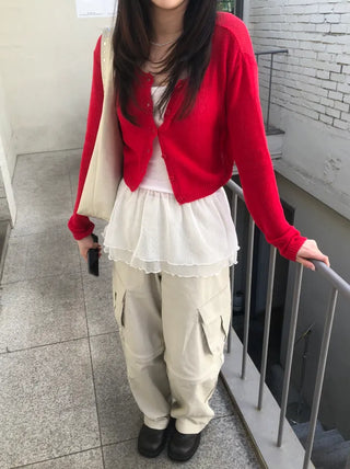 TU Basic U-Neck Crop Cardigan